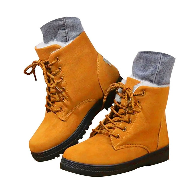 Leozcaa Womens Memory Foam Ankle Boots Inside Zip Thermal