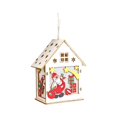 thumbnail image 3 of Zynviq Green Interior House Santa and Tree Scene Lighted Wooden House for Christmas Village, 3 of 6