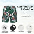 thumbnail image 6 of Picia Tropical Leaves pattern Mens Swim Trunks with Compression Liner Stretch Beach Shorts Quick Dry with Zipper Pockets No-Chafing Board Shorts-Small, 6 of 9