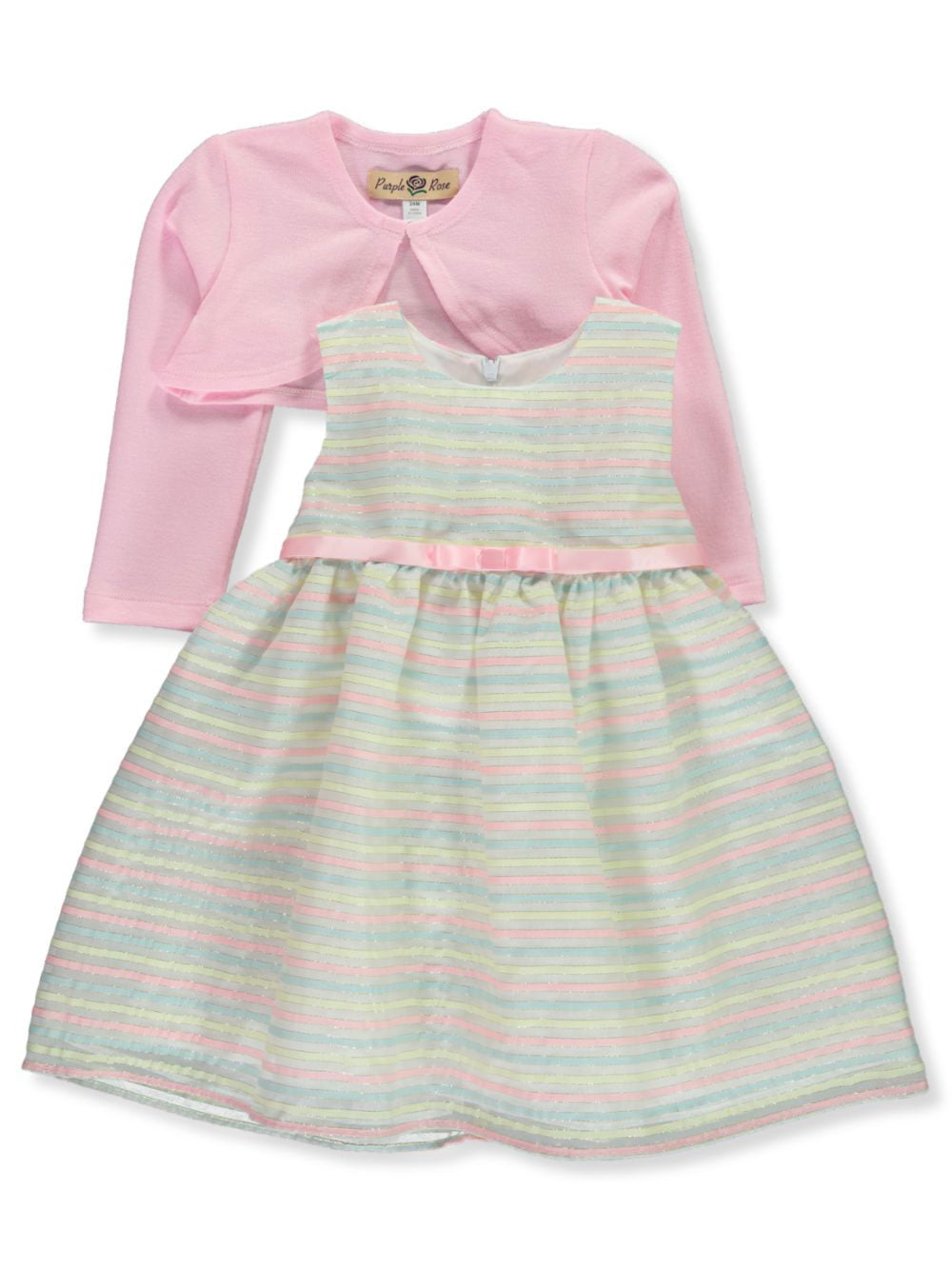 Infant Light Pink Rose Floral Girl Bodysuit Pink Pettiskirt Baby Dress NB-18M 