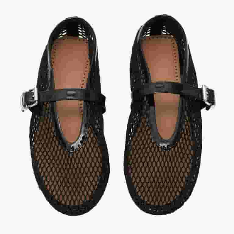 KHIHO ■ Mesh Buckle Strap Ballerina Flats Women's Mesh Ballet Flats Buckle Strap Comfortable Ballerina