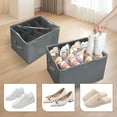 thumbnail image 4 of LAMIRO 1 Pack Shoe Organizer for Closet,Fits up to 12 Pairs,Adjustable Dividers for Shoe Storage,Fabric Shoe Storage Bins with Clear Cover,Grey, 4 of 4