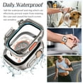 thumbnail image 3 of HAHDAXIA 2-Pack Waterproof Case for Apple Watch Ultra Ultra2 Screen Protector 49mm, 360 Protective Glass Face Cover + Back Bumper for iWatch Ultra Ultra2 Accessories 49 mm Titanium/Titanium, 3 of 7