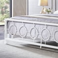 thumbnail image 3 of White King Size Metal Bed Frame with Platform Design, Decorative Circular Headboard and Footboard, No Box Spring Needed, Noise-Free, Easy Assembly, Ideal for Bedroom Décor, 3 of 8