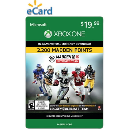 Madden Nfl 16 Xbox One 2200 Points Email Delivery Brickseek - roblox 25 gift card brickseek