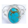 thumbnail image 4 of Blue Copper Turquoise Ring Gemstone Ring Turquoise Jewelry Blue Stone Ring 925 Sterling Silver Ring Statement Ring Handmade Ring, 4 of 4