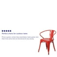 thumbnail image 4 of Emma + Oliver Commercial Grade Red Metal Indoor-Outdoor Chair with Arms, 4 of 12