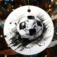 thumbnail image 4 of Black White Football Ceramics Ornaments Sport Ball Football Soccer Ceramic Double Sided Tree Xmas Ornament Christmas Xmas Tree Ornament Decoration Hanging Pendant Decor Ornament Xmas Present, 4 of 8