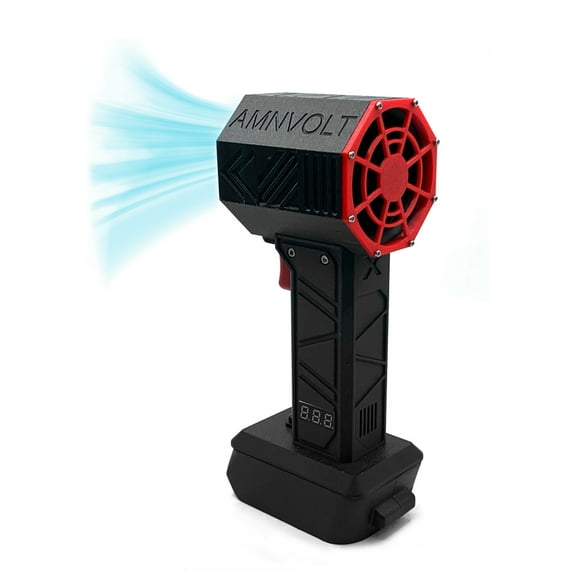 Mistaha Portable Turbine Fan with Lithium Battery for Powerful Cleaning and Dust Blowing - Rechargeable Industrial Blower with Stepless Speed Adjustment and Real-Time Voltage Display
