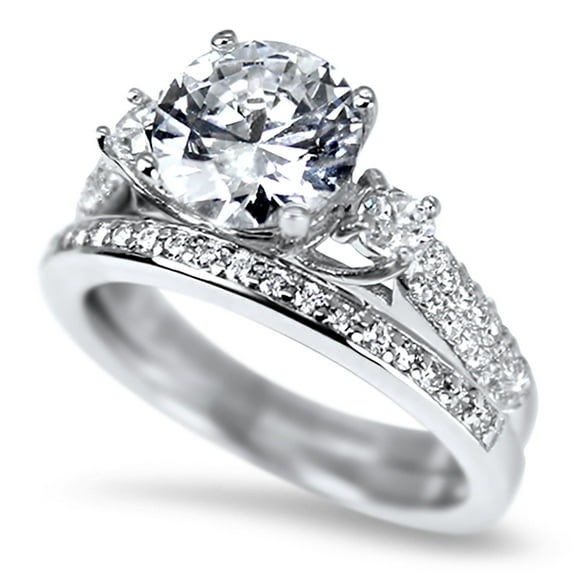 Simulated Diamond Wedding Engagement Bridal Ring Set for Women Size 6