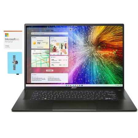 Acer Swift Edge SFA16 Home/Entertainment Laptop (AMD Ryzen 7 6800U 8-Core, 16.0in 60Hz 4K (3840x2400), AMD Radeon, Win 11 Pro) with Microsoft 365 Personal , Dockztorm Hub