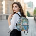 thumbnail image 6 of FORMRS Mini Backpack Purse for Women Quilted Travel Daypack Casual Shoulder Bag, Blue Sea, 6 of 7