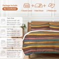 thumbnail image 6 of King 4 Piece Bedding Set Vintage Colorful Rainbow Wood Soft Breathable Duvet Cover and Pillowcase, Rustic Wooden Texture Duvet Cover Set Bed Sheets for Bedroom Dormitory Guest Room, 6 of 9
