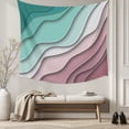 thumbnail image 5 of Green Ombre Tapestry for Bedroom Wall Hanging Tapestry, Modern Geometric Abstract Dark Red Cream Ceiling Backdrop Tapestries Poster Blanket Wall Decor for Teens Room Living Room Dorm 39" x 59", 5 of 8