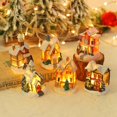 thumbnail image 3 of Christmas Snow Village Decor Christmas Lantern Accessories Decorative Xmas Resin House Building Figurine Display with LED Light, 3 of 3