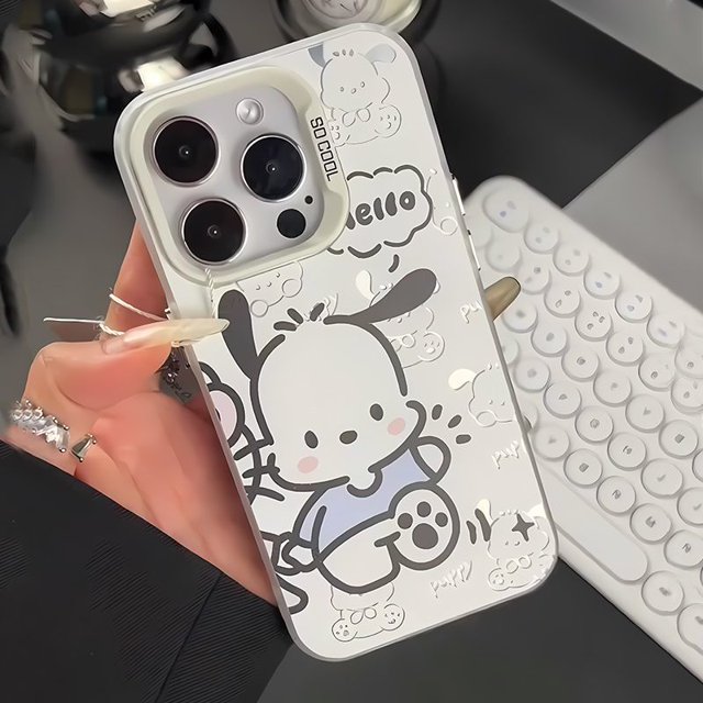 Sanrio Hello Kitty Pochacco Happy Phone Case For iPhone 15 14 13 12 11 Pro Max 7 8 Plus XR XS MAX Y2K Girl Anti Fall Back Cover