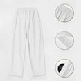 thumbnail image 6 of Kids Lightweight Loose Straight Pants, Boys Drawstring Waist Breathable Casual School Trousers for Outdoor Sports White Slim Leg Dress Pants for Kids 5-6Y, 6 of 8