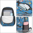 thumbnail image 4 of Police and Megaphone Blue Pattern 17" Waterproof Oxford School Backpacks for Teens, S-Shape Padded Straps, for School, Travel, Hiking, Camping, 4 of 5