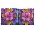 thumbnail image 7 of Yayeee Kitchen Curtains Tier Set of 2 Light Filtering 57"x24" Over Sink Window Panels, Large Purple Flowers, 7 of 7