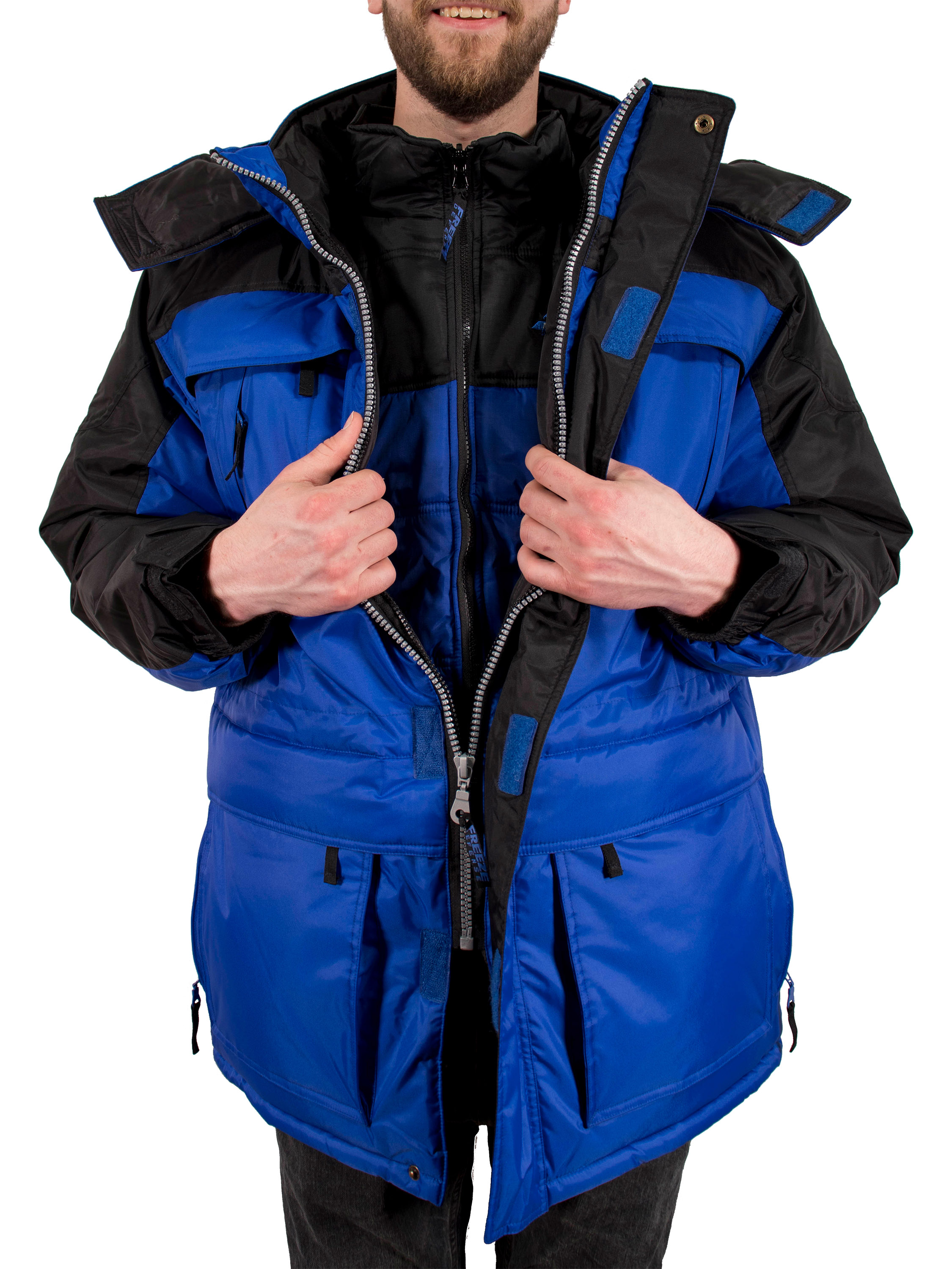 Freeze Defense Warm Men's 3in1 Winter Jacket Coat Parka & Vest (Small, Blue) - image 4 of 10