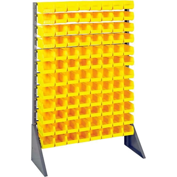 Quantum Storage Systems B1398860 QRU-12S-220-96 Single Sided 12 Rail Unit with 96 QUS220 Ultra Stack & Hang Bins, Yellow