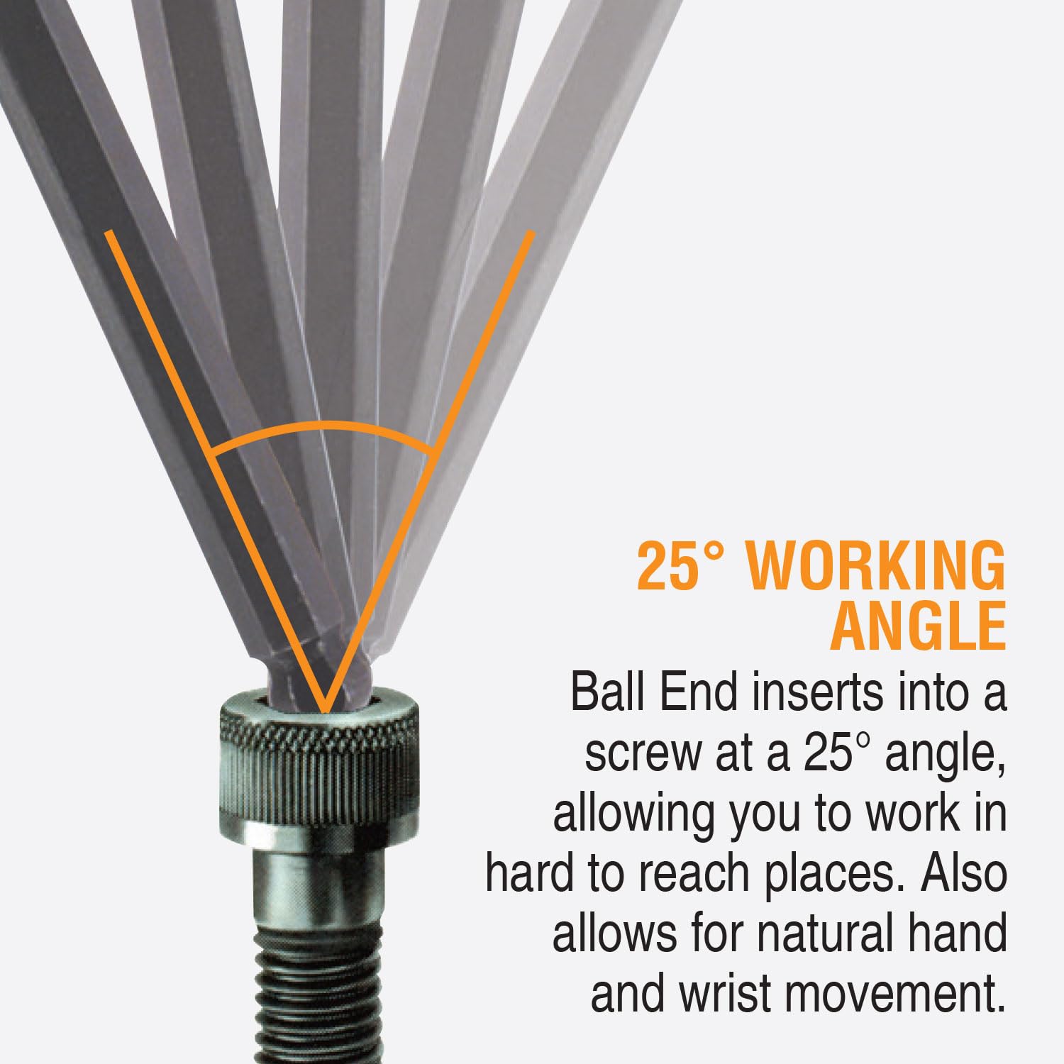 Bondhus 10632 Balldriver SAE Hex Ball End Screwdriver Set (.050"–5/32", 6 Piece) – ProTanium Steel, ComfortGrip Handles