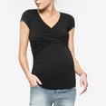 thumbnail image 5 of Womens under $10 2026 ! asdoklhq Maternity Clothes for Women,Maternity s Nursing Stripe Round Neck Short Sleeve Round Neck Breastfeeding Blouse, 5 of 9