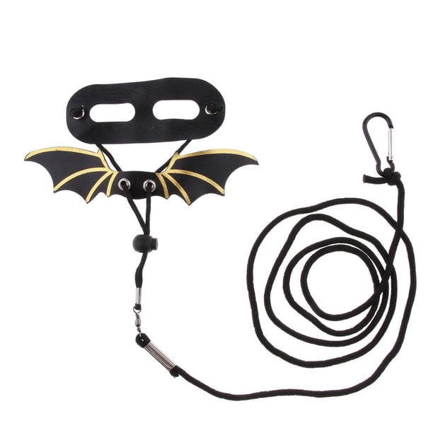 1pcs Pet Reptile Gecko Bearded Dragon Leash para reptiles de / M / Negro + dorado-m Gloria Correa de reptil lagarto