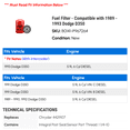 thumbnail image 2 of Fuel Filter - Compatible with 1989 - 1993 Dodge D350 1990 1991 1992, 2 of 2