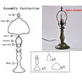 thumbnail image 4 of Orinova Tiffany Style Table Lamp Rose Bedside Desk LED Lamp Shades Bedroom Stained-Glass 18.1'' Height Multi-color, 4 of 8
