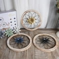thumbnail image 6 of Rustic Round Farmhouse Wall Decor Set - 12'' Wood & Metal Medallion with 6 Interchangeable Flowers, 6 of 7