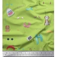 thumbnail image 1 of Soimoi Green Silk Fabric Accessories Women Printed Fabric 1 Yard 42 Inch Wide, 1 of 1