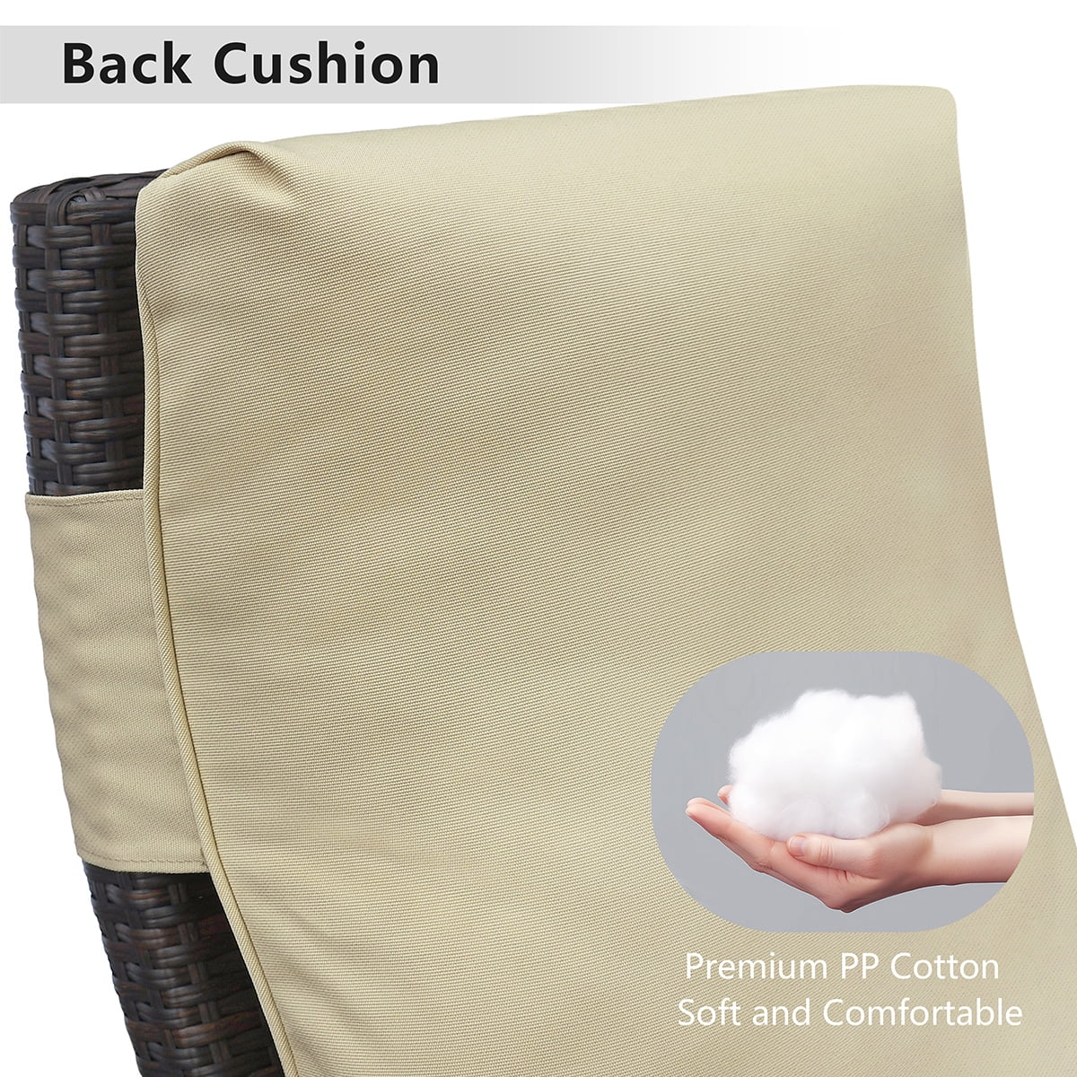 JP Outdoor Cushion for Indoor or Outdoor Recliner Chair,Khaki