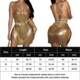 thumbnail image 3 of Vestido Corto Atractivo Vestido mini halter sexy para mujer Vestido de club de fiesta con lentejuelas brillantes (Oro L) Cgtredaw Para estrenar, 3 of 9