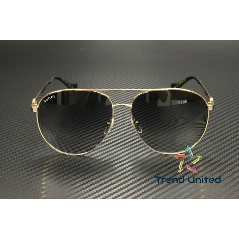 GUCCI Aviator Sunglasses GG1088S 001, Gold Grey 61mm