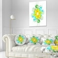 thumbnail image 3 of Designart Yellow Blue Glowing Fractal Flower - Floral Throw Pillow - 12x20, 3 of 5