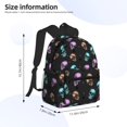 thumbnail image 2 of Yield purple cyan brown Skull Print Backpack for Women Men, Lightweight Casual Travel Daypack, Classic Basic College Backpack, Middle School Bag, 2 of 5