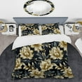 thumbnail image 2 of Designart "Noir Floral Damask Luxury" Black Damask Bedding Covert Set - Bohemian & Eclectic Bed Set With 2 Shams, 2 of 5