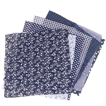 2 Set of 14pcs DIY Cotton Fabrics Square Printing Cloth Patchwork Fabric Sewing Fabric (Navy)