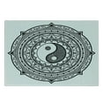 thumbnail image 3 of Ying Yang Cutting Board, Circle Mandala Pattern with Yin Yang Sign Made with Paisley Motif Karma Cosmos, Decorative Tempered Glass Cutting and Serving Board, Small Size, Black White, by Ambesonne, 3 of 5
