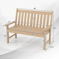 thumbnail image 3 of Costway Garden Bench All-Weather HDPE 2-Person Outdoor Bench for Front Porch Backyard Natural, 3 of 10