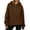 Brown, variant on Casual Half Zip Hoodies for Women Oversized Long Sleeve Kangaroo Pocket Going Out Tops