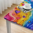 thumbnail image 5 of Awypu Rainbow with Hearts Watercolour Design Outdoor Picnic Camping Square Tablecloth 100% Polyester 40*40, 5 of 8