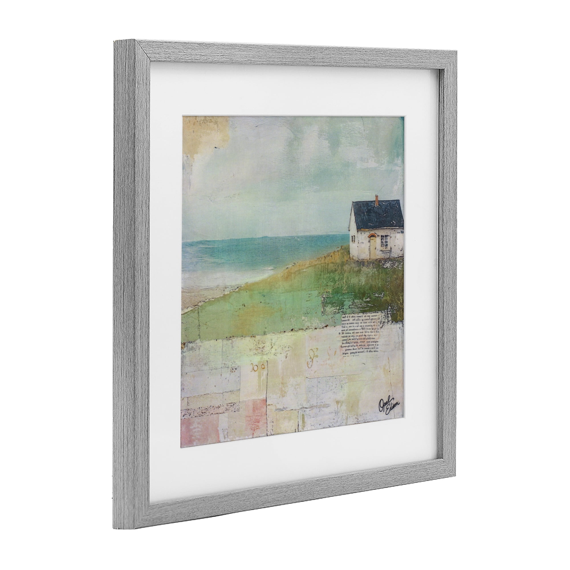 Stupell Industries Quiet Place By The Coast Gray Framed Print Under Glass, design by Opal Edison