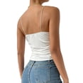 thumbnail image 5 of Women'S Silk Satin Camisole Cowl Neck Tank Top Silky Basic Tank Shirt White L, 5 of 9