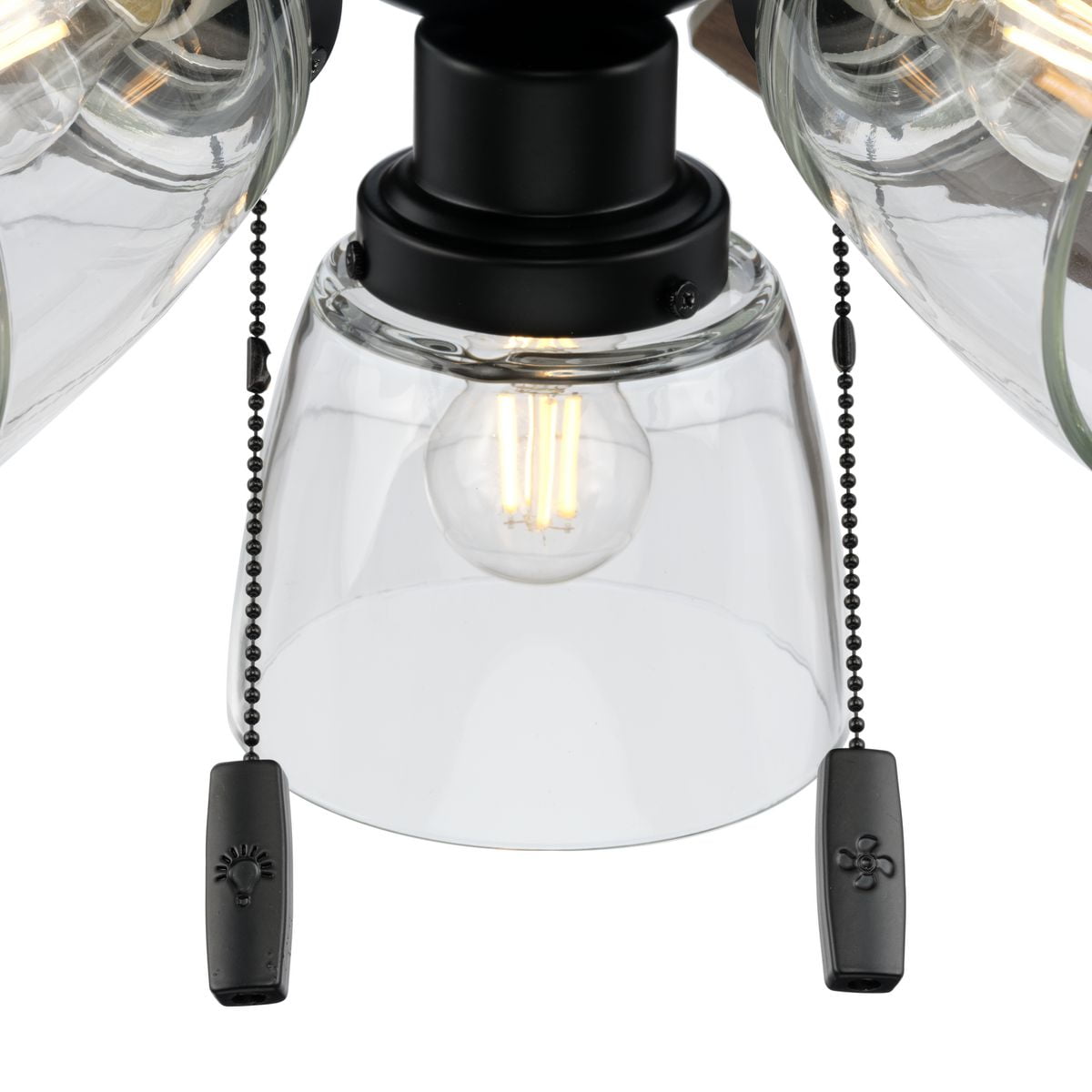 Better Homes & Gardens Bennett Collection 52'' Black Ceiling Fan with LED  Light Kit 5 Reversible Blades