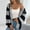 Gray, variant on Womens Cardigan Sweaters V-neck Long Sleeves Stripe Open Front Button Down Casual Knitted Cardigan Oversized Fall Winter Outerwear Going out Party Coat Comfortable,Gray