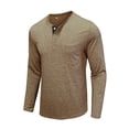 thumbnail image 5 of Cilcicy Men Casual Long Sleeve Henley Undershirts Tops, 5 of 5