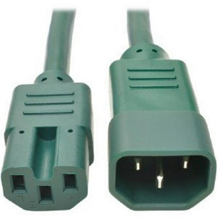 UPC: 0037332199119 | Tripplite 3Ft Power Extension Cord 14 Awg 15A C14 C15 Heavy Duty Sjt Green P018-003-AGN (7U0426)