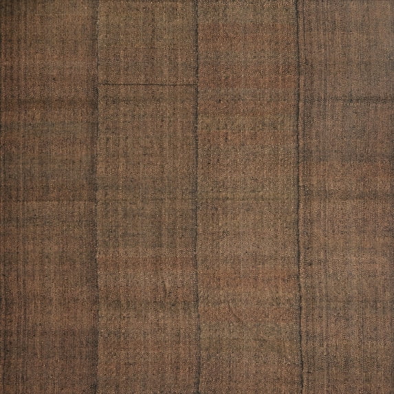 Ahgly Company Machine Washable Indoor Square Contemporary Dark Gold Brown Area Rugs, 7' Square